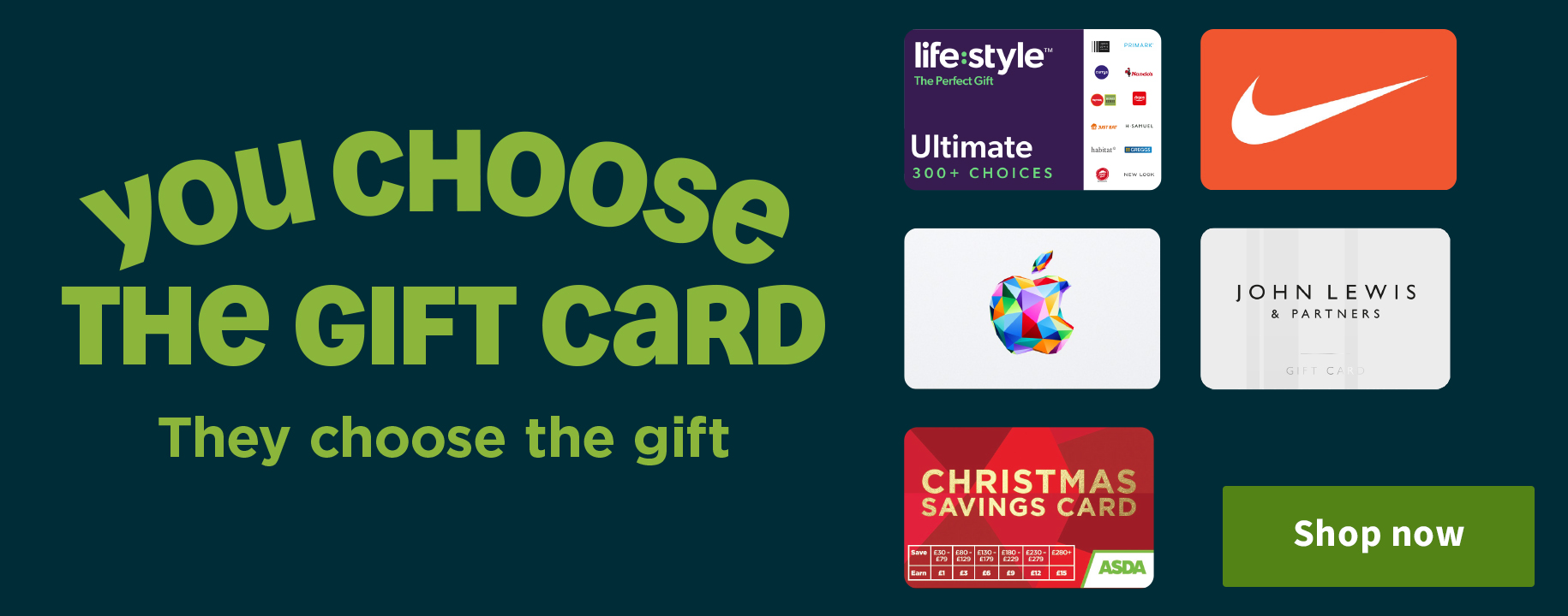 Gift Card range banner