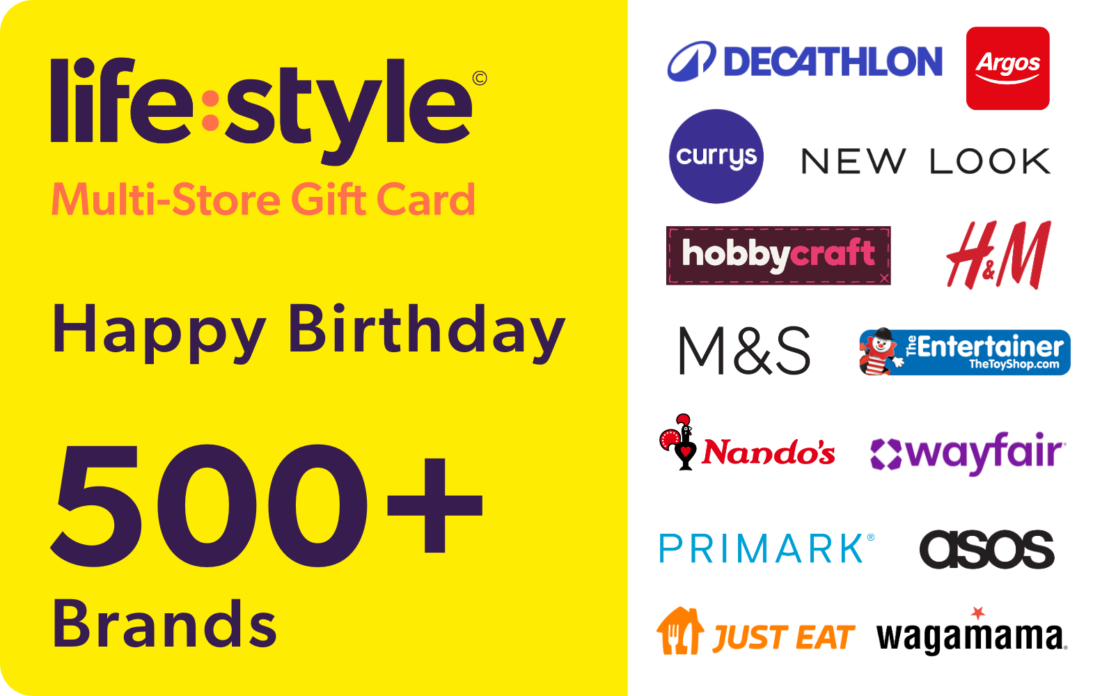 Lifestyle Happy Birthday eGift Card (500+ Brands) card image