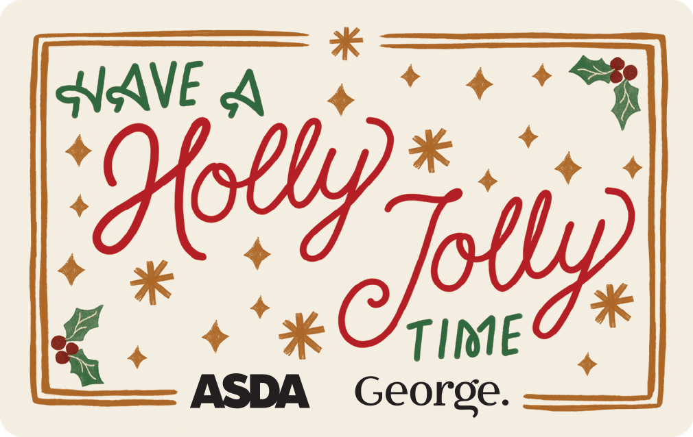 Asda Christmas Holly Jolly Card