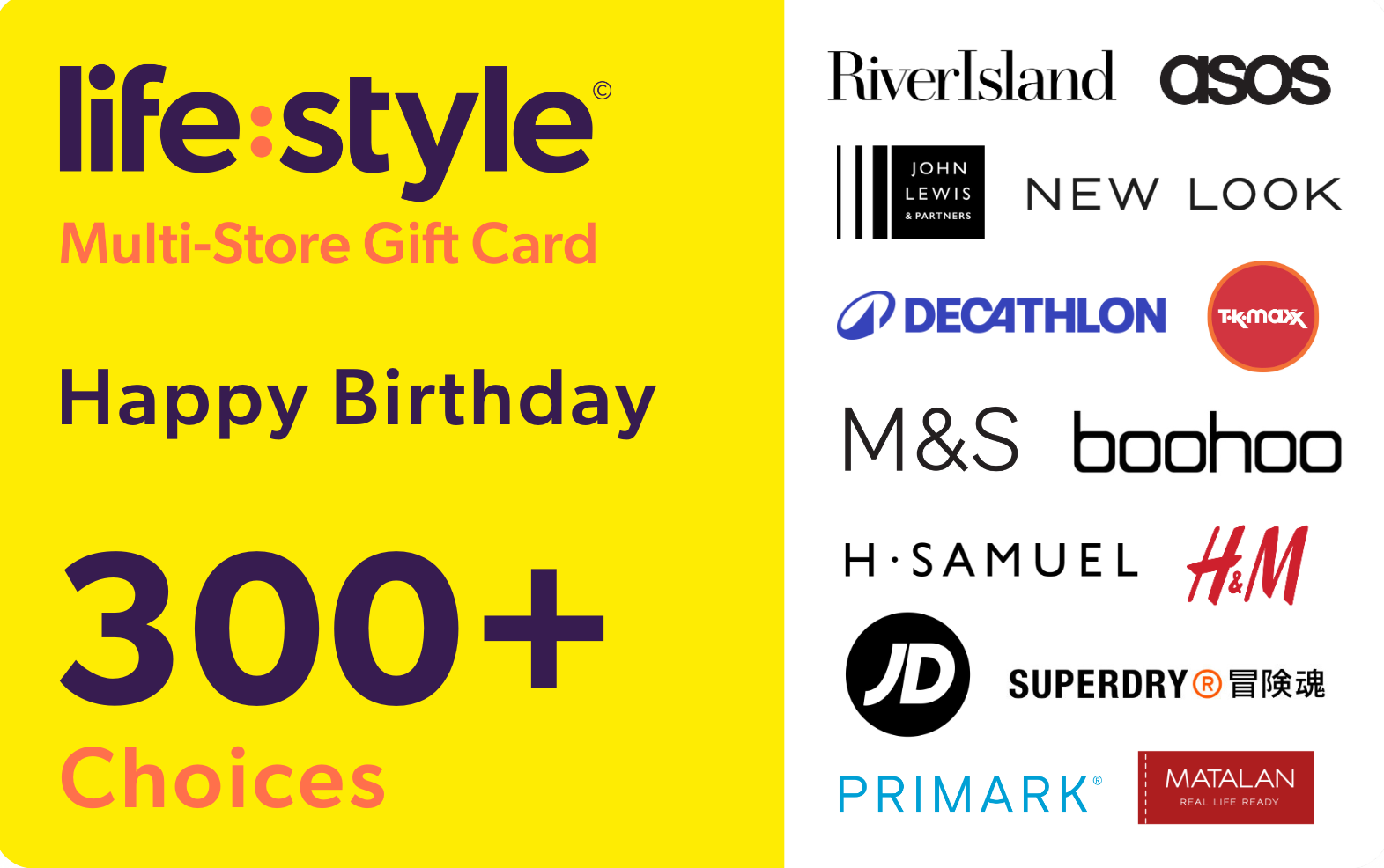 Lifestyle Happy Birthday eGift Card (300+ Brands) card image