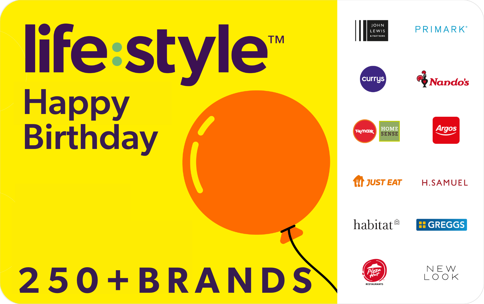 Lifestyle Happy Birthday eGift Card (250+ Brands) card image