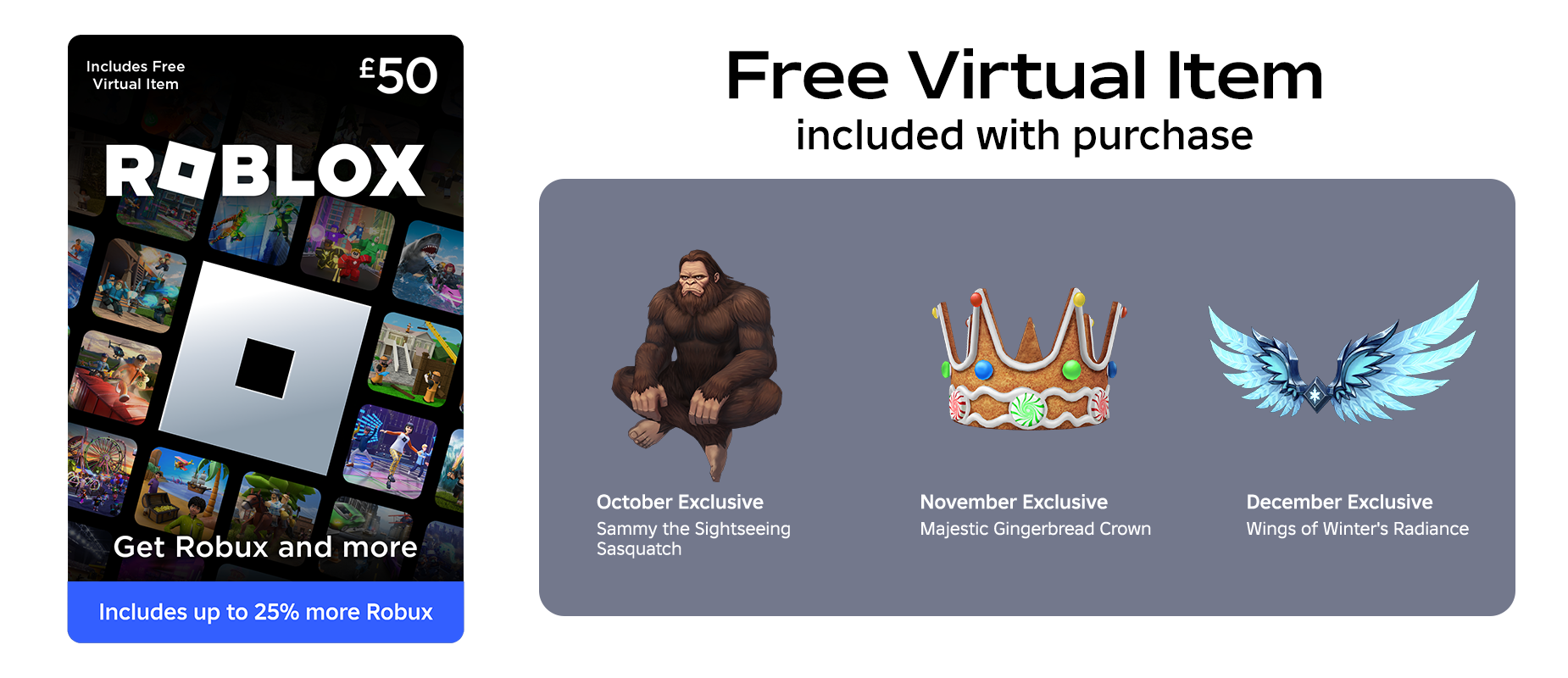 Roblox £50 Gift Card card image